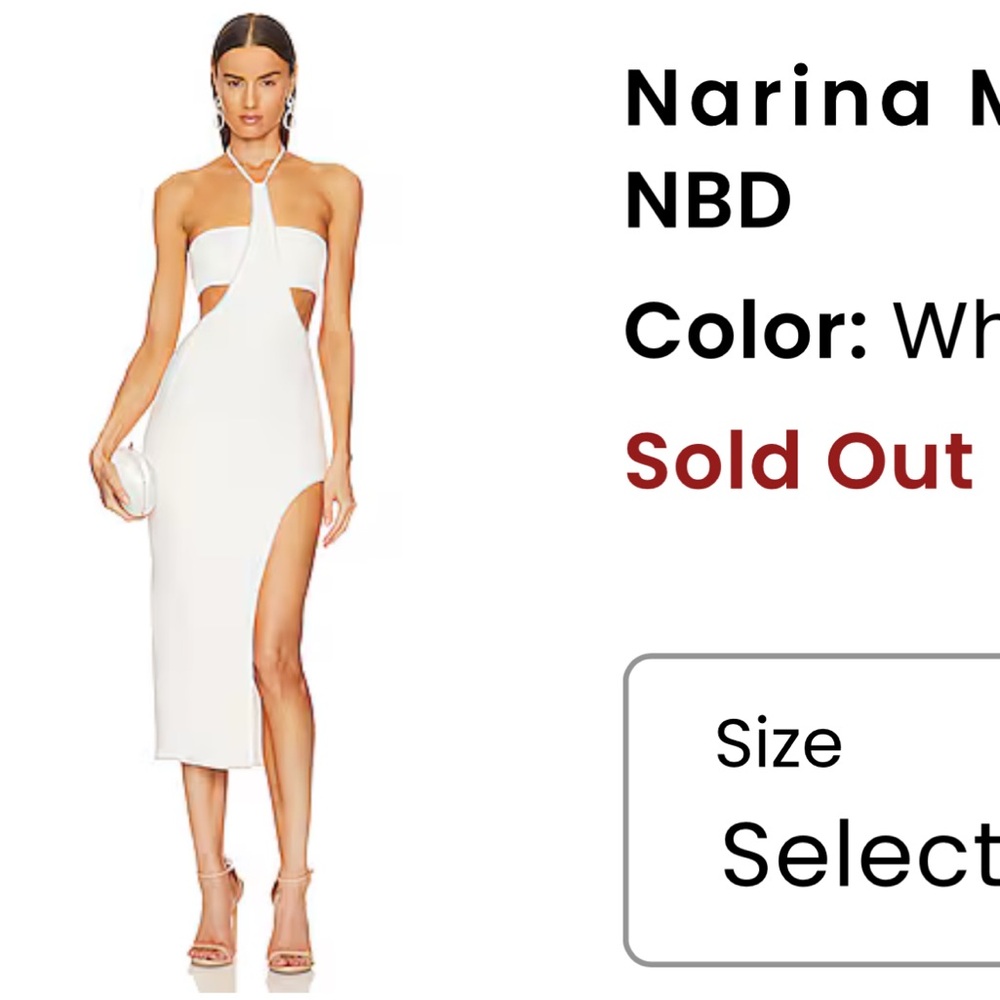 NBD Narina Midi Dress in White, REVOLVE
